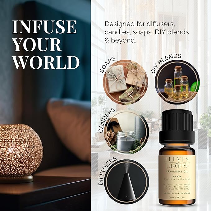 My Way Diffuser Oil - Premium Fragrance Oil Inspired By The 1 Hotel - Invigorating My Way Scent for Cold Air Diffusers, Home, Office, DIY Candles, Mixing, Long-Lasting, Pet Friendly, 10ml - Bloomnest