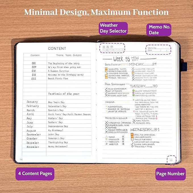 CAGIE Leather Lined Journal Notebook for Men & Women, Debossed Cross, 320 Pages 100 GSM Thick Paper, A5 Hardcover Journaling Notebooks for Writing, 5.7'' X 8.3'' Diary, Purple - Bloomnest