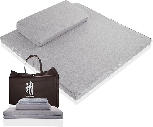ZenBless Zafu Meditation Cushion Set,Yoga Meditation Pillow for Sitting on Floor,Large Square Meditation Mat and Pillow Set, Floor Pillow, Washable Cover(27.6") - Bloomnest