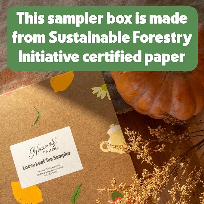 Heavenly Tea Leaves Organic 9 Loose Leaf Tea Sampler Gift Set (Approx. 90 Cups) | Assortment of Black Tea, Green Tea, Herbal Tea | High to No Caffeine | Great Hot or Iced | Premium Assorted Gift Box - Bloomnest