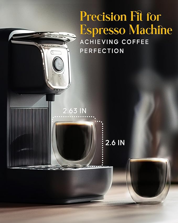 Kitchables Espresso Cups Set of 4, 2.7oz - Durable Double Walled Espresso Shot Glass - Expresso Shots Cup Compatible With Nespresso Machines - demitasse cups - Tasas De Café Expreso - Bloomnest