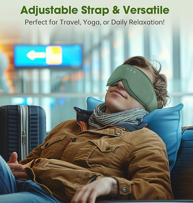 BambooCotton 3D Bluetooth Sleep Mask, LC-dolida 2025 New Sleep Headphones, Wireless Comfort, Sustainable Luxury for Better Sleep - Bloomnest