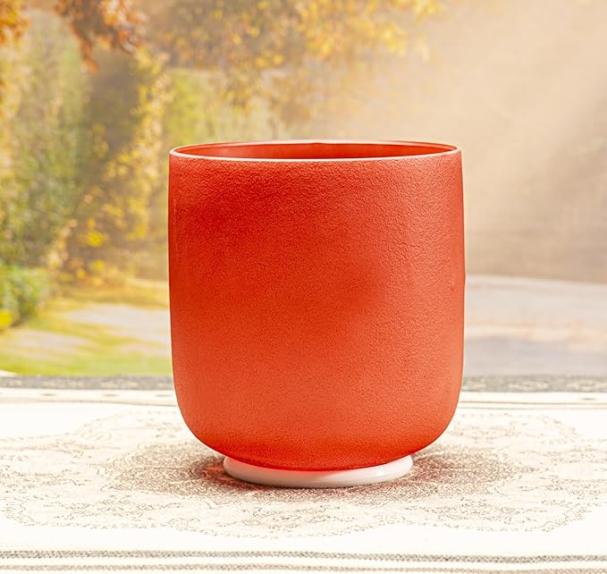 ALIOTH 7" Red C Note Crystal Singing Bowl Root Chakra Sound Therapy with Suede Mallet - Bloomnest
