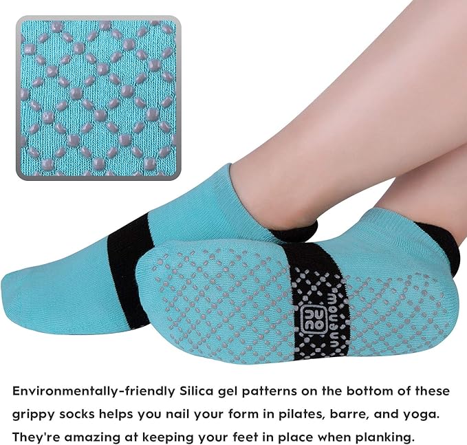 unenow Unisex Non Slip Grip Socks with Cushion for Yoga Pilates Barre Home & Hospital - Bloomnest