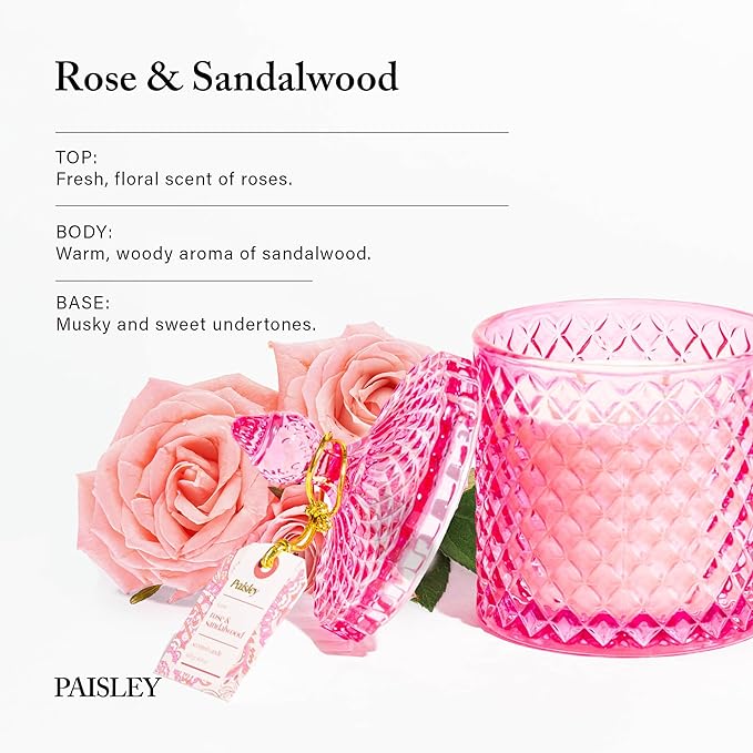 Sandalwood Rose Scented Candle, Large WoodWick Soy Candle,Big Candles for Home Scented,Natural Candles Non Toxic, 14.8 oz Gift-Ready for Hosts & Gatherings | Elegant Home Décor - Bloomnest