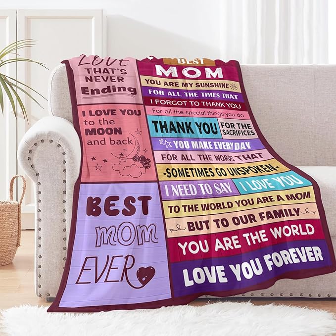 Mom Birthday Gifts from Daughter & Son - Best Mom Ever Gifts - Presents for Moms - Christmas Valentines Day Mothers Day Birthday Gift Ideas for Moms - Gift for Mother - To My Mom's Blanket 50"x60" - Bloomnest