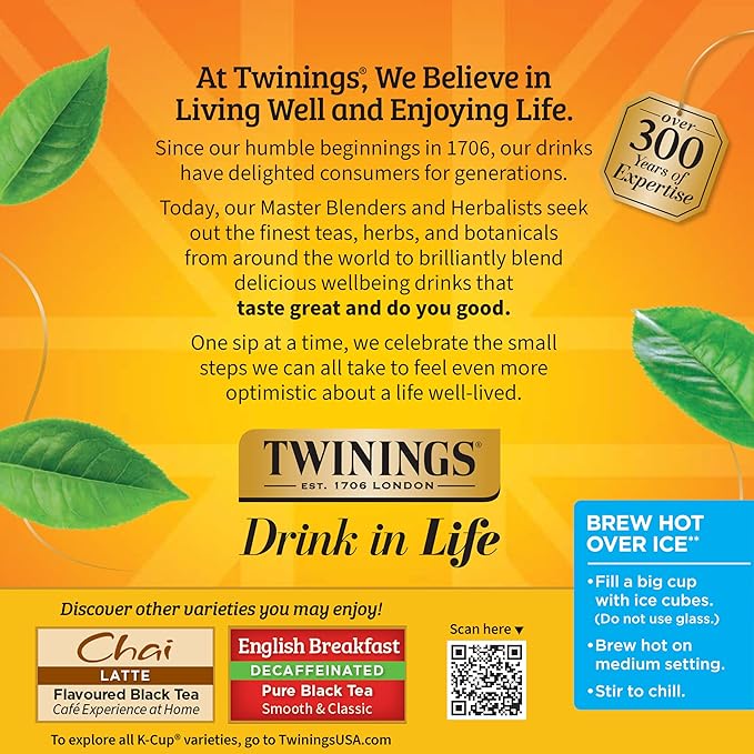 Twinings Decaffeinated Earl Grey Black Tea K-Cup Pods for Keurig, 24 Count (Pack of 1), Flavoured with Citrus and Bergamot, Enjoy Hot or Iced - Bloomnest