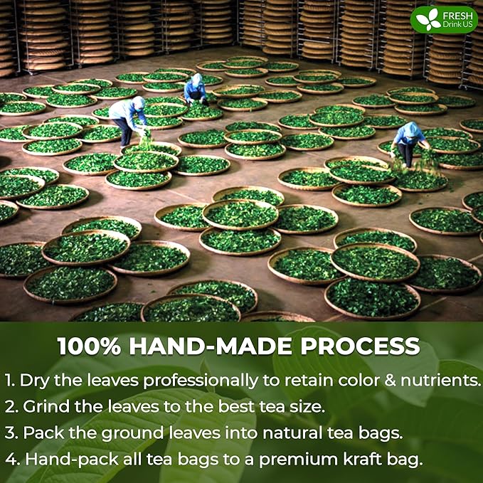 FreshDrinkUS, Premium 135 Guava Leaf Tea Bags, Handmade, From Great Origin, 100% Natural and Pure. Guava Tea, Loose Leaf Herbal Tea. No Sugar/Caffeine/Gluten, Vegan. - Bloomnest