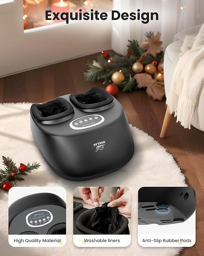 Snailax Foot Massager with Heat, Shiatsu Foot Massager Machine for Plantar Fasciitis, Adjustable Vibration & Pressure for Neuropathy Pain, Women Men Gifts, Fits Up to 13" - Bloomnest