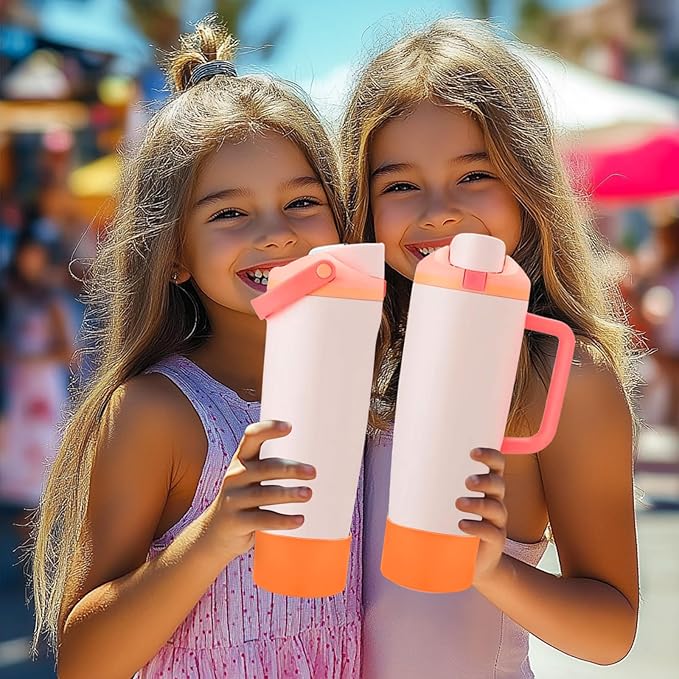Mity rain 2PCS Protective Silicone Boots for Owala 30oz & 40oz FreeSip Sway Bottles & Tumblers - Accessories for owala, Enhances Stability & Prevents Scratches (Orange) Mityrain