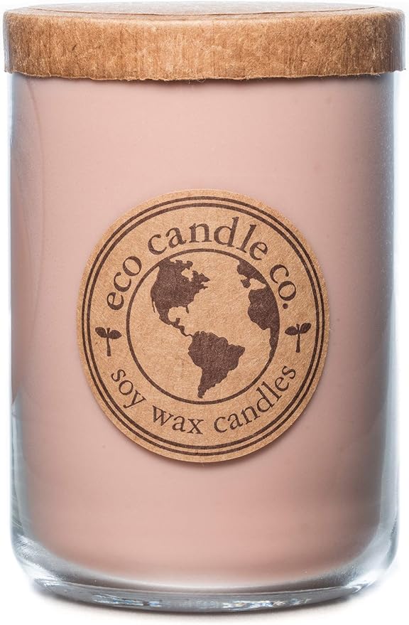 ECO CANDLE CO. Recycled Candle, Coffee Bean, 26 oz. - Scents of Coffee Beans & Hazelnut - 100% Soy Wax, No Lead, Kraft Paper Label & Lid, Hand Poured, Phthalate Free, Made from Midwest Grown Soybeans - Bloomnest