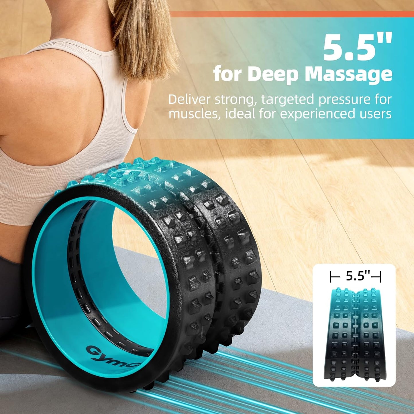 Back Roller for Back Pain Reliefn & Stretching, Deep Tissue Massage Roller Supports Up to 530 lbs / 240 kg, 5.5''-7.5'' Curved Foam Roller for Home Stretching & Physical Therapy