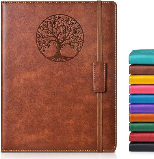 Lined Journal Notebook for Women Men,256 Pages B5 Large Hardcover Leather Journals for Writing,Travel,Business,Work & School,College Ruled Notebooks for Note Taking,Diary Notepad 7.8"×10.2" - Bloomnest