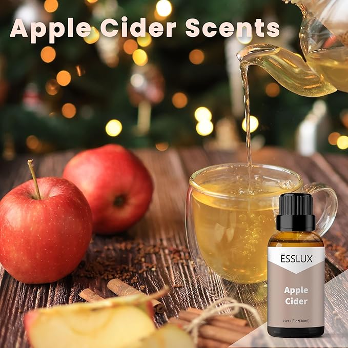 Apple Cider Fragrance Oil - ESSLUX Essential Aromatherapy Scented Oils for Diffuser, Candle Soap Making Scents, Massage, Perfume, Home Fragrance, 30 ml - Bloomnest