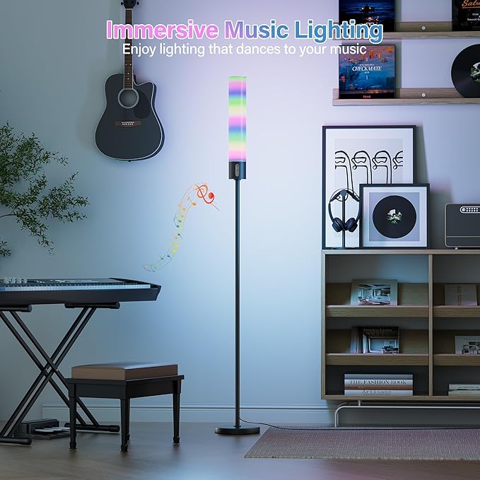 Cylindrical Floor Lamp with RGB, Led Corner Lamp with Remote Control & Warm Cool White Light, Standing Floor Lamp for Living Room, Bedroom, Office - Bloomnest