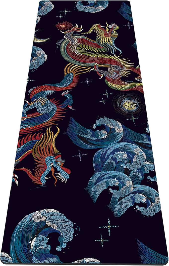 nuveti Yoga Mat Print Extra Thick TPE Non Slip Fitness Exercise Mat with Carrying Bag,72"x24" Extra Thick 6MM Exercise & Workout Mat for Yoga, Pilates Fitness and Floor Exercises - Bloomnest