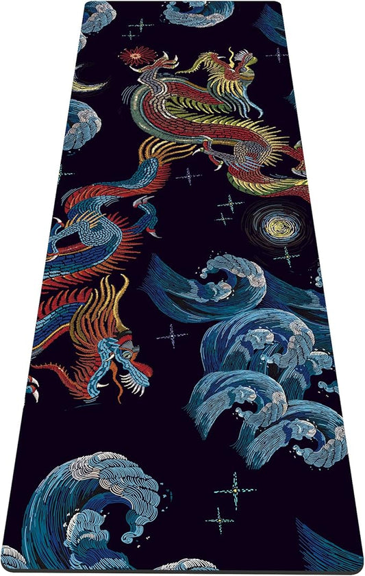 nuveti Yoga Mat Print Extra Thick TPE Non Slip Fitness Exercise Mat with Carrying Bag,72"x24" Extra Thick 6MM Exercise & Workout Mat for Yoga, Pilates Fitness and Floor Exercises - Bloomnest