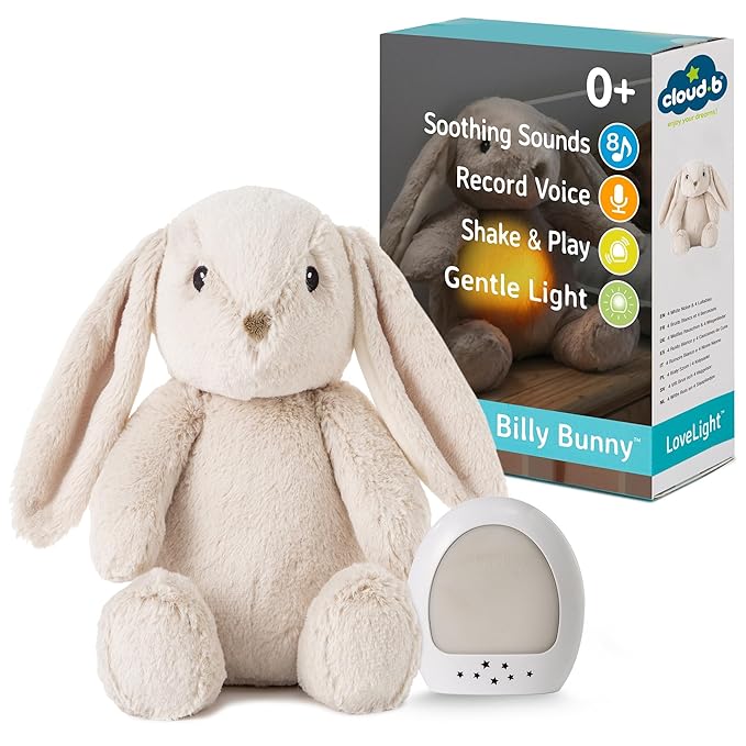 Cloud b Sound Machine with White Noise Soothing Sounds | Record Parent Voice | Adjustable Settings | LoveLight Buddies - Billy Bunny - Bloomnest