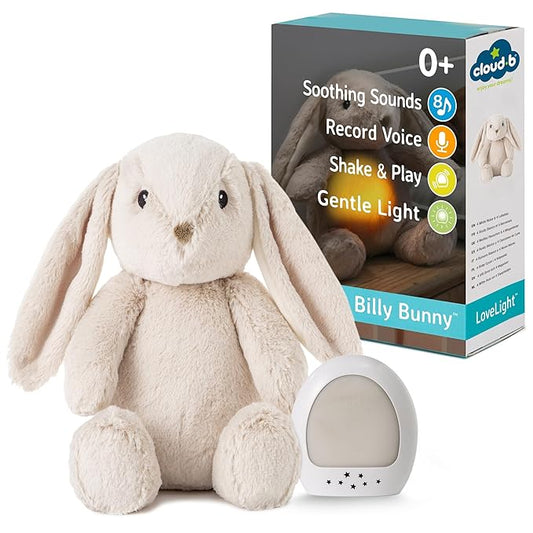 Cloud b Sound Machine with White Noise Soothing Sounds | Record Parent Voice | Adjustable Settings | LoveLight Buddies - Billy Bunny - Bloomnest