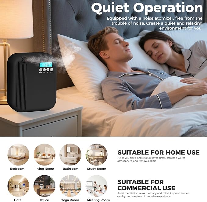 Hotel Collection Diffuser, 3000 Sq.Ft of Coverage, Scent Diffusers for Home Large Room, Office Waterless Essential Oil Diffuser - Bloomnest
