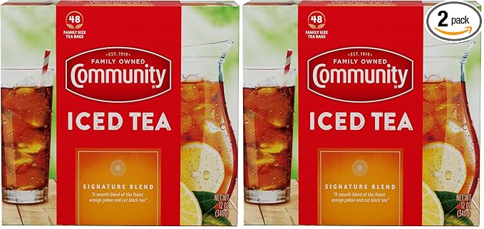 Community Coffee Signature Iced Tea, 48 Family Size Tea Bags, 48 Count Box (Pack Of 2) - Bloomnest