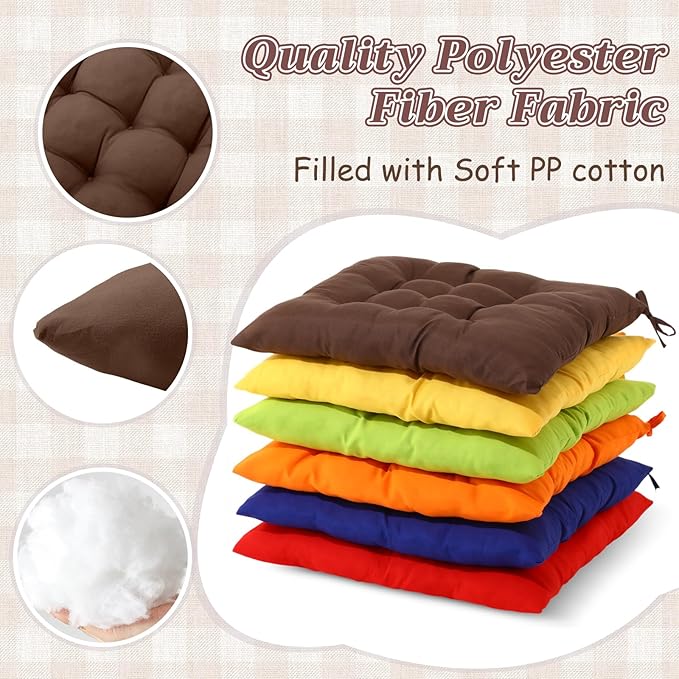 Geetery 12 Pcs Floor Pillows for Classroom Bulk Square Seating Cushions for Floor Chair School Kindergarten Reading Corner, 15.7'' Large Thick Meditation Cushions Yoga Nursery Daycare (Multicolor) - Bloomnest