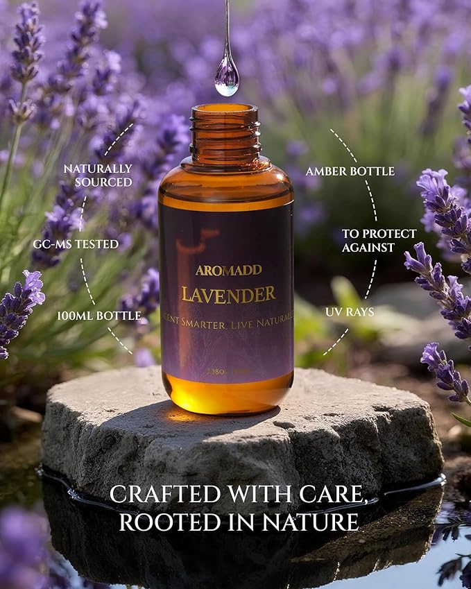 Aromadd Lavender Diffuser Oil Inspired by Luxury Hotel Scent, Essential Oils for Waterless Diffuser, Pure Soothing Lavender Aroma, Long-Lasting & Natural Home Fragrance - 3.38 fl oz (100 mL) - Bloomnest