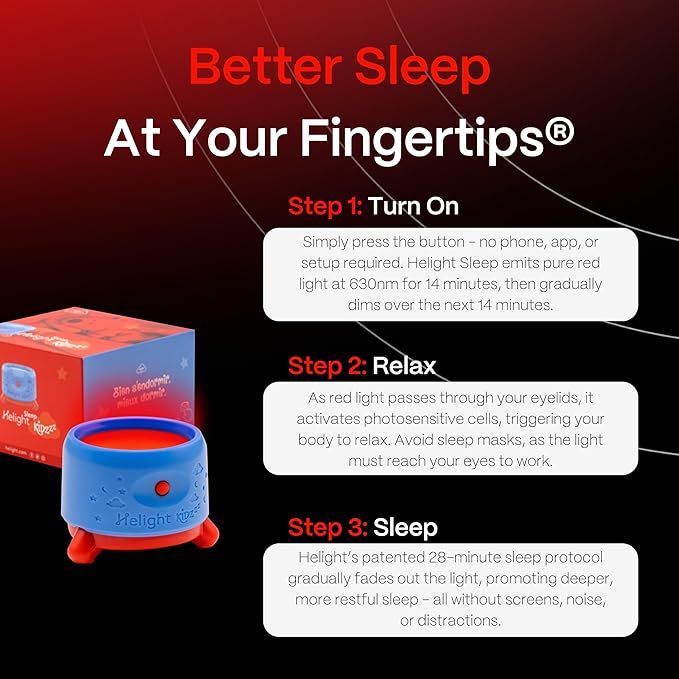 Helight Red Light Therapy Sleep Device for Kids – 630nm Pure Red Light Lamp Sleep Aid to Support Deep Relaxation – Rest Lamp Backed by Science for Babies & Kids Bedrooms - Bloomnest
