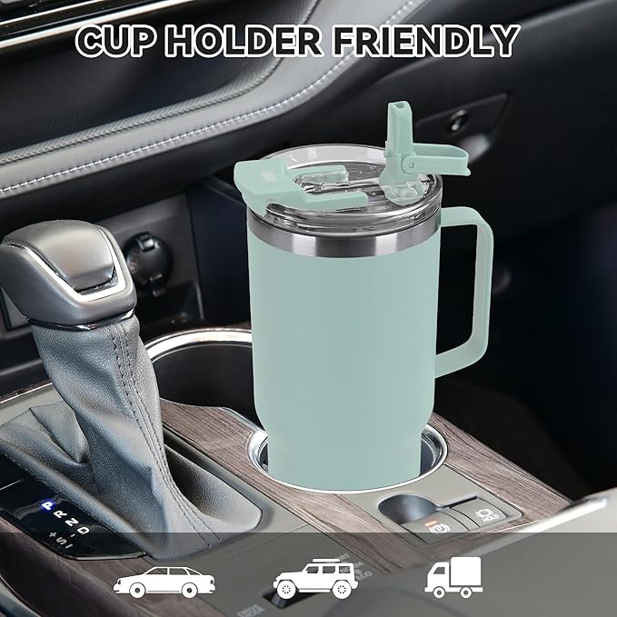 HASLE OUTFITTERS 30oz Tumbler Bulk with Handle, Insulated Travel Coffee Mug Set with Handle Leak-Proof Double Wall Stainless Steel Vacuum Tumblers Pack Metal Cup for Hot and Cold Drink - Bloomnest