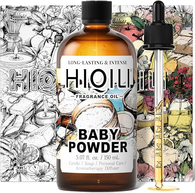 HIQILI Baby Powder Fragrance Oil - for Body Oils, Laundry Detergent, Candle, Perfumes & Soap Making, and Home Diffusers Use - 5.07 Fl Oz HIQILI