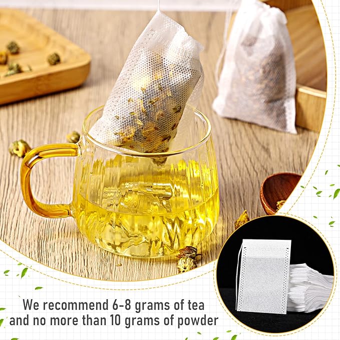 1000 Pcs Disposable Tea Bags Bulk for Loose Leaf Tea Drawstring Empty Coffee Sachets Filter Infuser Strainers for Coffee Spice Herbs(2 x 2.76 inches) - Bloomnest