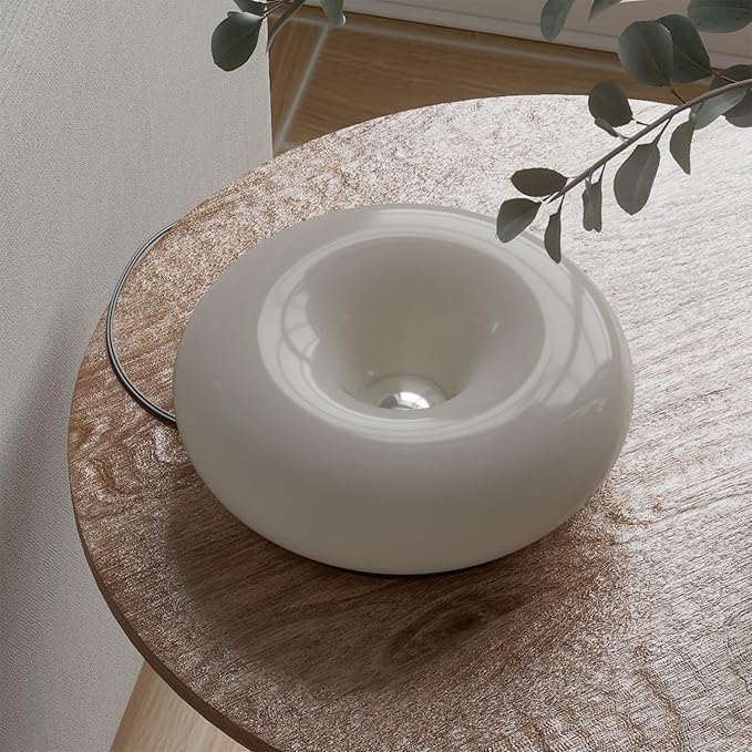 Creative Design White Donut Lamps, Plug-in Wall Sconse Or Table Lamp Dual Use Atmosphere Lamp, Modern Infinitely Dimmable White Wall Lamp Desk Light for Corridor, Bedsided Or Warm Decoration - Bloomnest