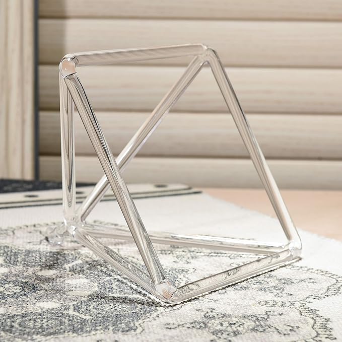 TOPFUND Clear Crystal Singing Pyramid 4 inch with Carrying Case and Quartz Suede Mallet