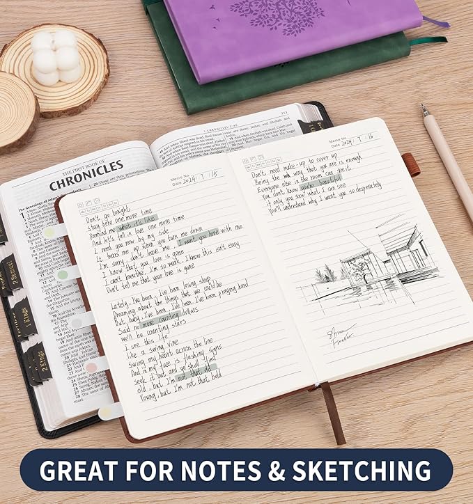 6 Pack Lined Journal Notebook for Women Men, A5 Hardcover Leather Journals for Writing, 200 Pages Thick Paper, Daily Journal Notebook for Work, School, Note Taking, Business, Travel, College Ruled - Bloomnest
