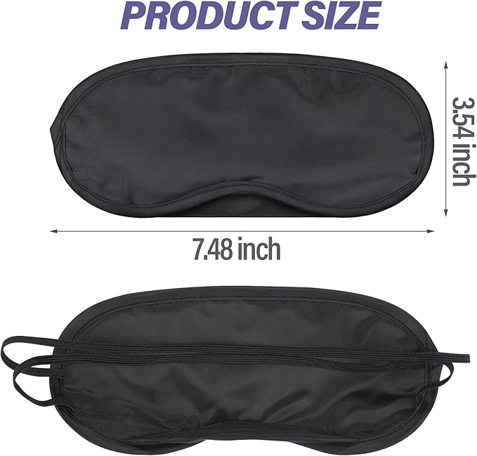 Aneco 50 Pieces Blindfolds Sleep Mask Bulk Eye Mask Shade Cover Blindfolds for Party Games with Nose Pad and Adjustable Strap for Travel Sleep Party Supplies, Black - Bloomnest
