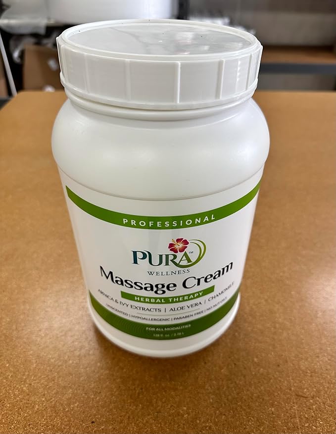 Wellness Professional Herbal Massage Cream, 128oz, Pura Massage Cream for Muscle Relief, Physical Therapy, Professional Deep Tissue Therapy, Massage Deep Tissue - Bloomnest