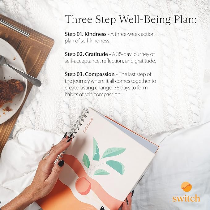 Switch Research Self-Love Journal - Self Care Journal for Women with Prompts - Mindfulness & Gratitude Journal, Therapist Recommended for Self Reflection & Personal Growth - Guided Writing Notebook A4 - Bloomnest