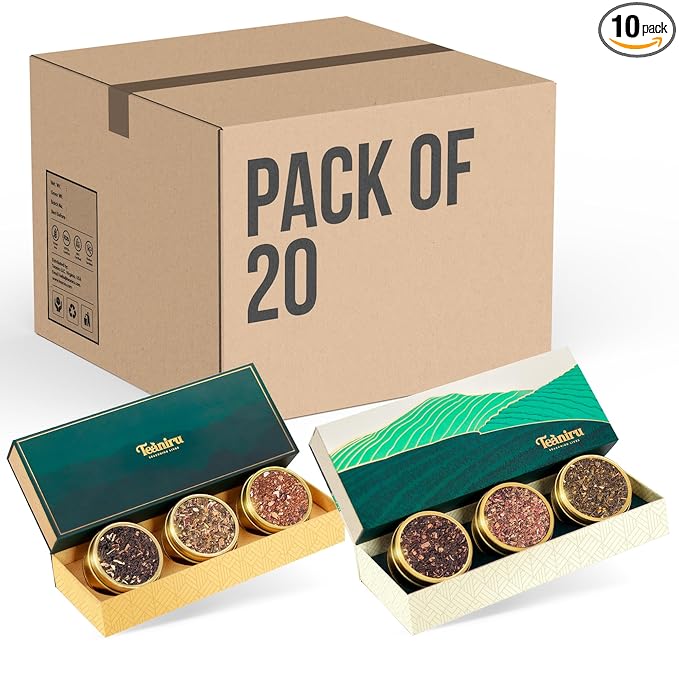 Teaniru, Gourmet Tea Collection – Pack of 10 | 6 Flavored Loose Leaf Tea Set | Gourmet Tea Gift Sets | Corporate Gifting & Bulk Gifts - Bloomnest