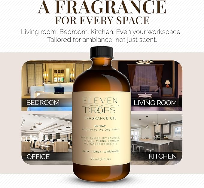 My Way Diffuser Oil - Premium Fragrance Oil Inspired by The One Hotel - Invigorating My Way Scent for Cold Air Diffusers, Home, Office, DIY Candles, Mixing, Lasting, Pet Friendly - 4oz - Bloomnest