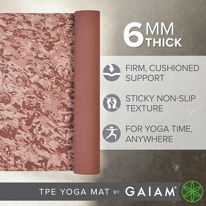 Gaiam Yoga Mat Performance TPE Exercise & Fitness Mat for All Types of Yoga, Pilates & Floor Exercises - Bloomnest
