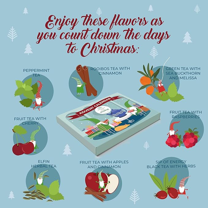 Tea Advent Calendar 2025 Elfin by Acorus - 8 Christmasy flavors – 24 tea bags For The Christmas Countdown - Gift Idea For Christmas - Limited Edition - Bloomnest