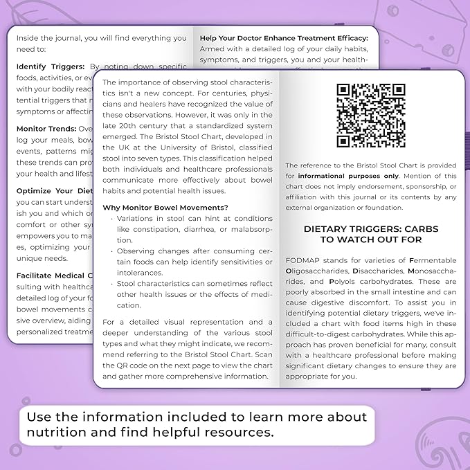 Clever Fox Food Sensitivity Journal Pocket – Daily Intolerance & Symptom Log for IBS, Diabetic, Low Fodmap, Elimination Diet – Health Tracker, 3.7x6.7 (Purple) - Bloomnest