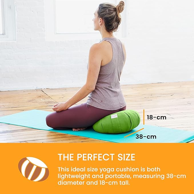 Meditation Cushion Sol Living Yoga Floor Pillow 100% Cotton Floor Cushion Removable Cover Firm Comfort Yoga Floor Cushion Seating for Adults Machine Washable Zafu Meditation Pillow Pouf Bolster Pillow