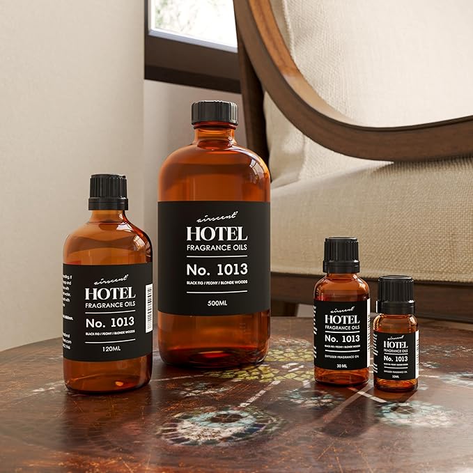 AirScent Hotel Diffuser Oil No. 1013 - Black Fig Peony Blonde Woods - Hotel Scent Dupe - Premium Fragrance Oil for Ultrasonic and Waterless Diffusers and Crafting - 30 mL, 1 fl oz Glass Bottle - Bloomnest