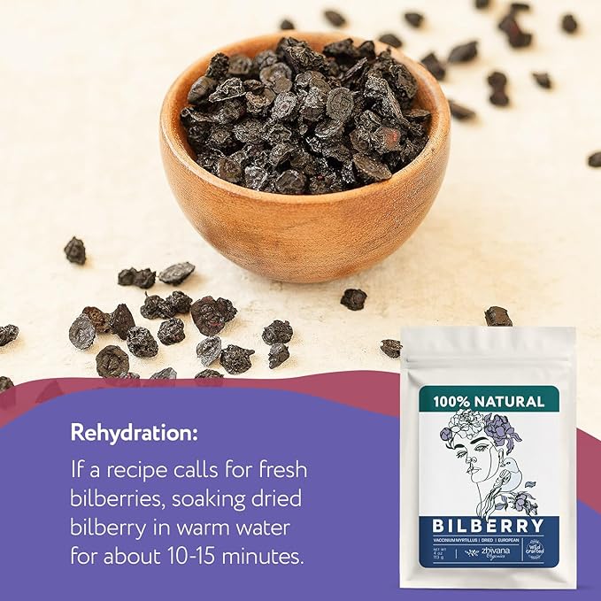 Wild Bilberry Dried Fruits (4 oz.) – Bilberry Tea - Superfood berries -Whortleberry (Vaccinium myrtillus) - Antioxidant, Immunity, Heart Health - Bloomnest