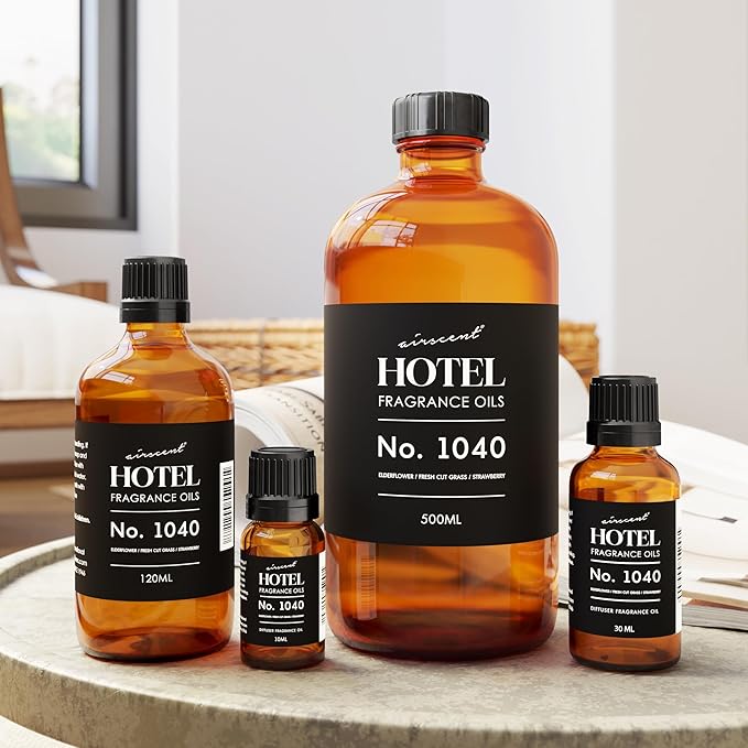 AirScent 50 Central Park Ritzy Hotel Fragrance No. 1040 - Elderflower Fresh Cut Grass Strawberry - Hotel Diffuser Oil for Ultrasonic and Waterless Diffusers and Crafting - 30 mL, 1 fl oz Bottle - Bloomnest