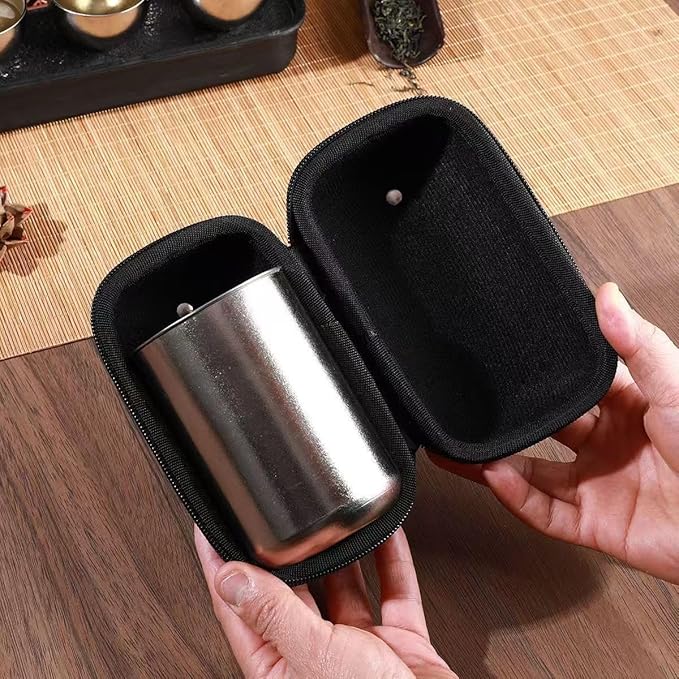 Chinese Kung Fu Tea Set - Pure Titanium Alloy Portable Teapot Set with Tea Strainer, Travel Storage Gift Box, Perfect for Home, Travel, Gifting, Outdoor & Office Use - Bloomnest