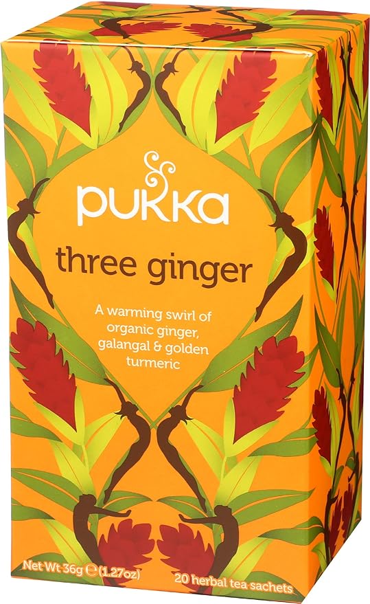 Pukka Organic Herbal Tea Ginger Herbal Teas Three Ginger Tea with Galangal & Turmeric 20 Tea Bags (Pack of 2) - Bloomnest