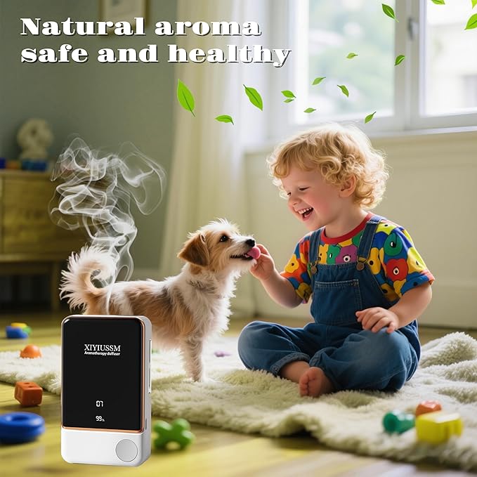 Waterless Essential Oil Diffuser for Home & Office Cordless Battery Operated Aroma Diffuser with 7 Mist Levels, Ultrasonic Air Freshener for Large Rooms Bedroom Bathroom Car Small & Portable - Bloomnest