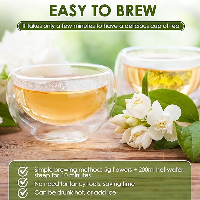 Nhat Anh Farm - Dried Jasmine Flowers - Pure Jasmine Buds 3.5oz(100g) Natural & Pure - Dried Jasmine Flowers Sugar/Caffeine/Gluten Free. Making Tea, Baking - Bloomnest